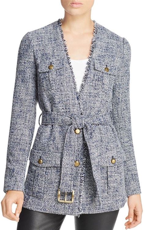 michael kors tweed|Michael Kors Collection Tweed Trench Coat .